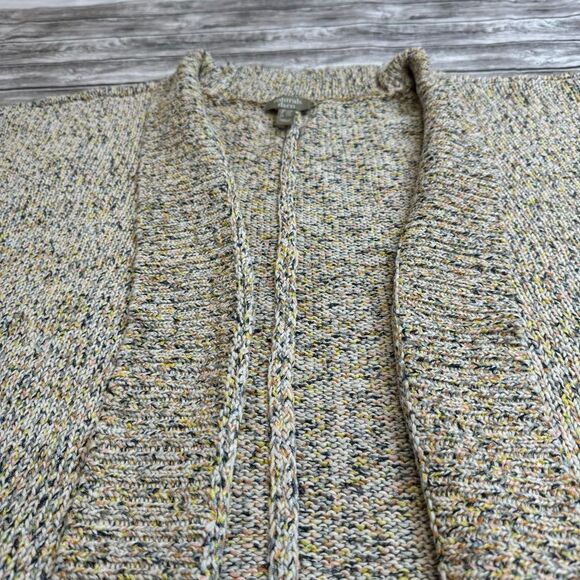 Naturals D&Co Women's Short Sleeve Open Multicolor Cardigan Sweater 1X Draped - Picture 6 of 16